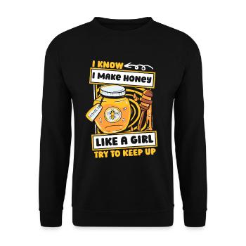 Beekeeper Beekeeper Funny - Unisex Sweatshirt - black - Front - Alina (178cm) & Michal (187cm)