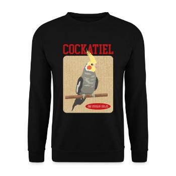 Nymphensittiche Vogel Vogelbesitzer Geschenk - Unisex Pullover - Schwarz - Vorne - Alina (178cm) & Michal (187cm)