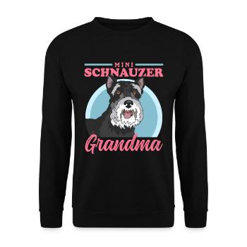 Zwergschnauzer Grandma Schnauzer Hunde Geschenk - Unisex Pullover - Schwarz - Vorne - Alina (178cm) & Michal (187cm)
