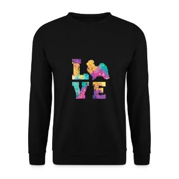 Havanese Love - Unisex Pullover - Schwarz - Vorne - Alina (178cm) & Michal (187cm)