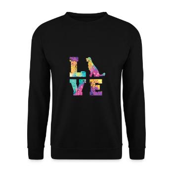 Golden Retriever Love - Unisex Sweatshirt - black - Front - Alina (178cm) & Michal (187cm)