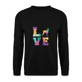 Amour Azawakh - Sweat-shirt Unisexe - noir - Devant - Alina (178cm) & Michal (187cm)
