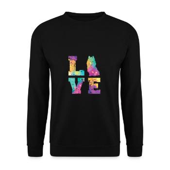 Australian Terrier Love - Unisex Pullover - Schwarz - Vorne - Alina (178cm) & Michal (187cm)