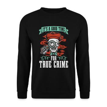 Detective It's A Good Time For True Investigation - Unisex Sweatshirt - black - Front - Alina (178cm) & Michal (187cm)