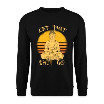 Buddha Buddhist Witzig - Unisex Pullover - Schwarz - Vorne - Alina (178cm) & Michal (187cm)