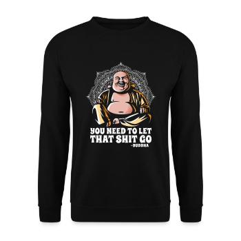 Buddha Buddhist Lustig - Unisex Pullover - Schwarz - Vorne - Alina (178cm) & Michal (187cm)