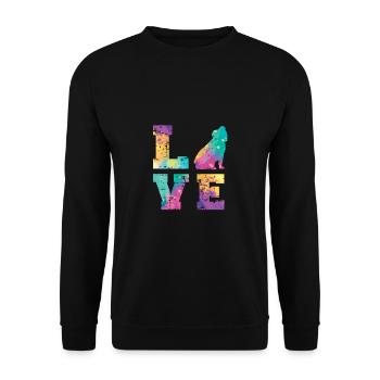 English bulldog Love - Unisex Sweatshirt - black - Front - Alina (178cm) & Michal (187cm)