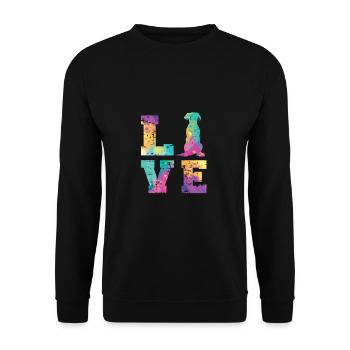 Great dane Love - Unisex Sweatshirt - black - Front - Alina (178cm) & Michal (187cm)