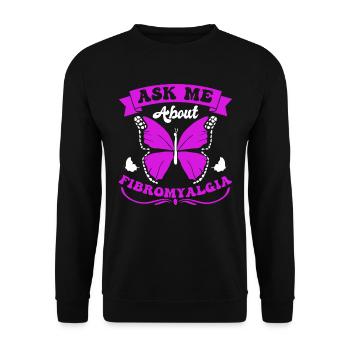 Fibromyalgie rhumatisme papillon - Sweat-shirt Unisexe - noir - Devant - Alina (178cm) & Michal (187cm)