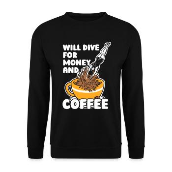 Plongée Plongeur Café Commercial Plongée - Sweat-shirt Unisexe - noir - Devant - Alina (178cm) & Michal (187cm)