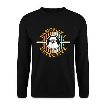 Detective Basically A Detective Retro Investigator - Unisex Sweatshirt - black - Front - Alina (178cm) & Michal (187cm)