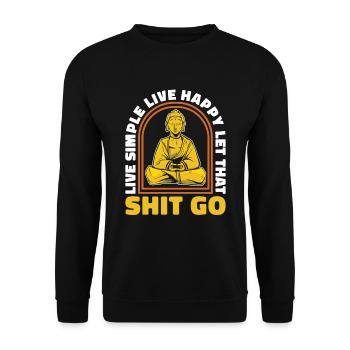 Buddha Buddhist Lustig - Unisex Pullover - Schwarz - Vorne - Alina (178cm) & Michal (187cm)