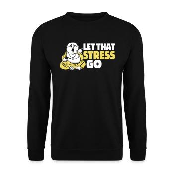 Buddha Buddhist Witzig - Unisex Pullover - Schwarz - Vorne - Alina (178cm) & Michal (187cm)