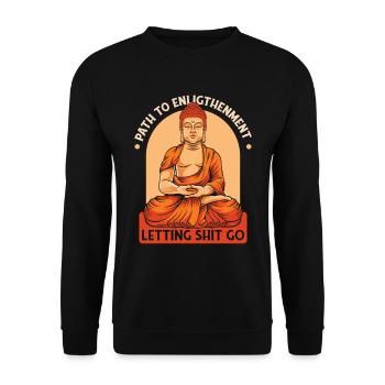 Buddha Buddhist Lustig - Unisex Pullover - Schwarz - Vorne - Alina (178cm) & Michal (187cm)