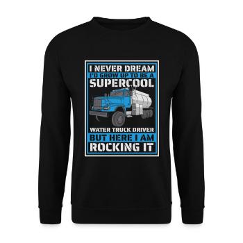 Lkw Fahrer Trucker Lastwagenfahrer Super Cool - Unisex Pullover - Schwarz - Vorne - Alina (178cm) & Michal (187cm)
