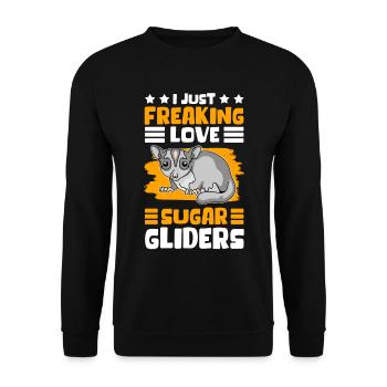 Sugar Glider Mignon Short-head Glider Cadeau - Sweat-shirt Unisexe - noir - Devant - Alina (178cm) & Michal (187cm)