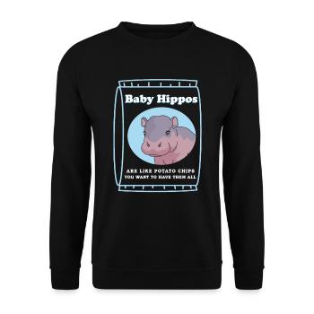 Hippo Baby Hippo Hippo Gift - Unisex Sweatshirt - black - Front - Alina (178cm) & Michal (187cm)
