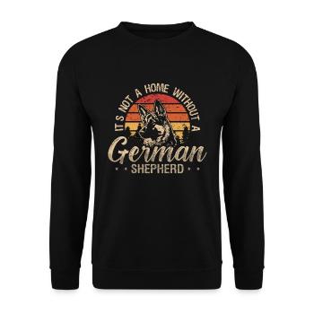 German Shepherd It's Not A Home Without A Canine - Unisex Sweatshirt - black - Front - Alina (178cm) & Michal (187cm)