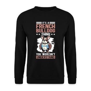 Bouledogue Français Cadeau Bulldog Français - Sweat-shirt Unisexe - noir - Devant - Alina (178cm) & Michal (187cm)