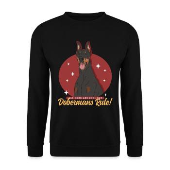 Doberman Dogs Dog Owner Gift - Unisex Sweatshirt - black - Front - Alina (178cm) & Michal (187cm)