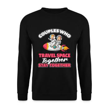 Astronaut Astronaut Cosmonaut Couple - Unisex Sweatshirt - black - Front - Alina (178cm) & Michal (187cm)