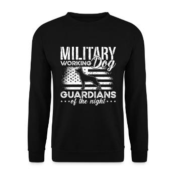 Belgian Malinois Military Working Dog Police Dog - Unisex Sweatshirt - black - Front - Alina (178cm) & Michal (187cm)