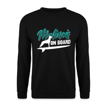 Belgian Malinois On Board Police Dog Canine Pet - Unisex Pullover - Schwarz - Vorne - Alina (178cm) & Michal (187cm)