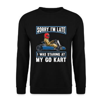 Go Kart Kartfahren Kartfahrer Witzig - Unisex Pullover - Schwarz - Vorne - Alina (178cm) & Michal (187cm)