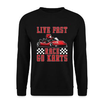 Go Kart Karting Karting Driver Cool - Unisex Sweatshirt - black - Front - Alina (178cm) & Michal (187cm)