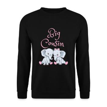 Big Cousin - Unisex Pullover - Schwarz - Vorne - Alina (178cm) & Michal (187cm)