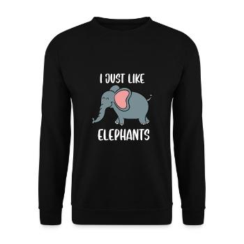 I just like elephants - Unisex Sweatshirt - black - Front - Alina (178cm) & Michal (187cm)