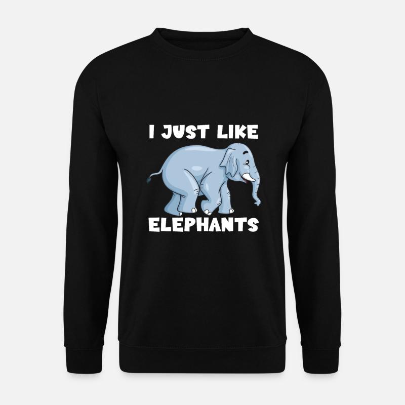 I just like elephants - Unisex Sweatshirt - black