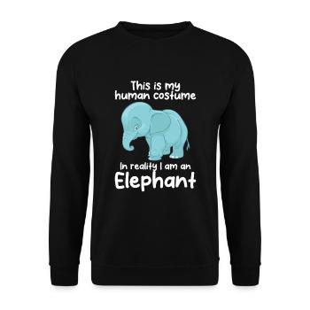 C’est mon éléphant en costume humain - Sweat-shirt Unisexe - noir - Devant - Alina (178cm) & Michal (187cm)