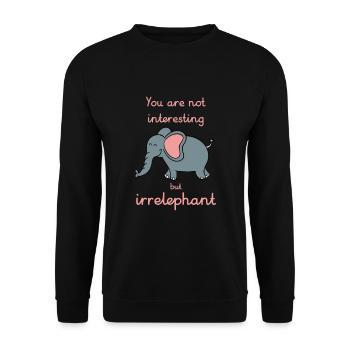 Votre avis est irrelephant - Sweat-shirt Unisexe - noir - Devant - Alina (178cm) & Michal (187cm)