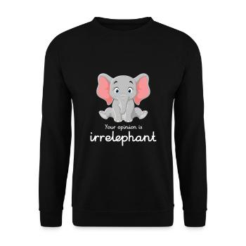 Votre avis est irrelephant - Sweat-shirt Unisexe - noir - Devant - Alina (178cm) & Michal (187cm)