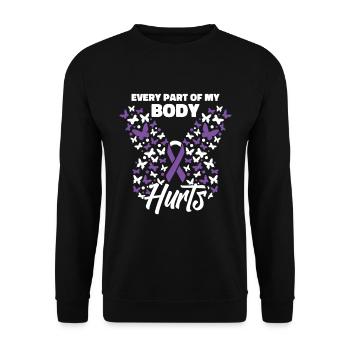 Fibromyalgia Rheumatism Cute - Unisex Sweatshirt - black - Front - Alina (178cm) & Michal (187cm)