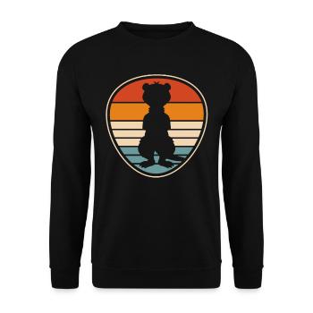 Frettchen Iltis - Unisex Pullover - Schwarz - Vorne - Alina (178cm) & Michal (187cm)