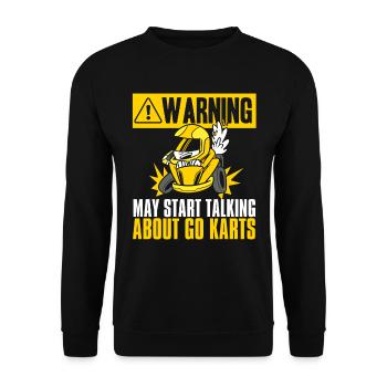 Go Kart Kartfahren Kartfahrer Lustig - Unisex Pullover - Schwarz - Vorne - Alina (178cm) & Michal (187cm)