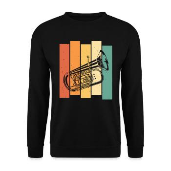 Fanfare Procession Tuba - Unisex Sweatshirt - black - Front - Alina (178cm) & Michal (187cm)