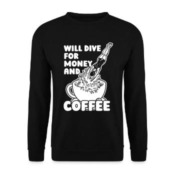 Tauchen Taucher Kaffee Kommerzielles Tauchen - Unisex Pullover - Schwarz - Vorne - Alina (178cm) & Michal (187cm)