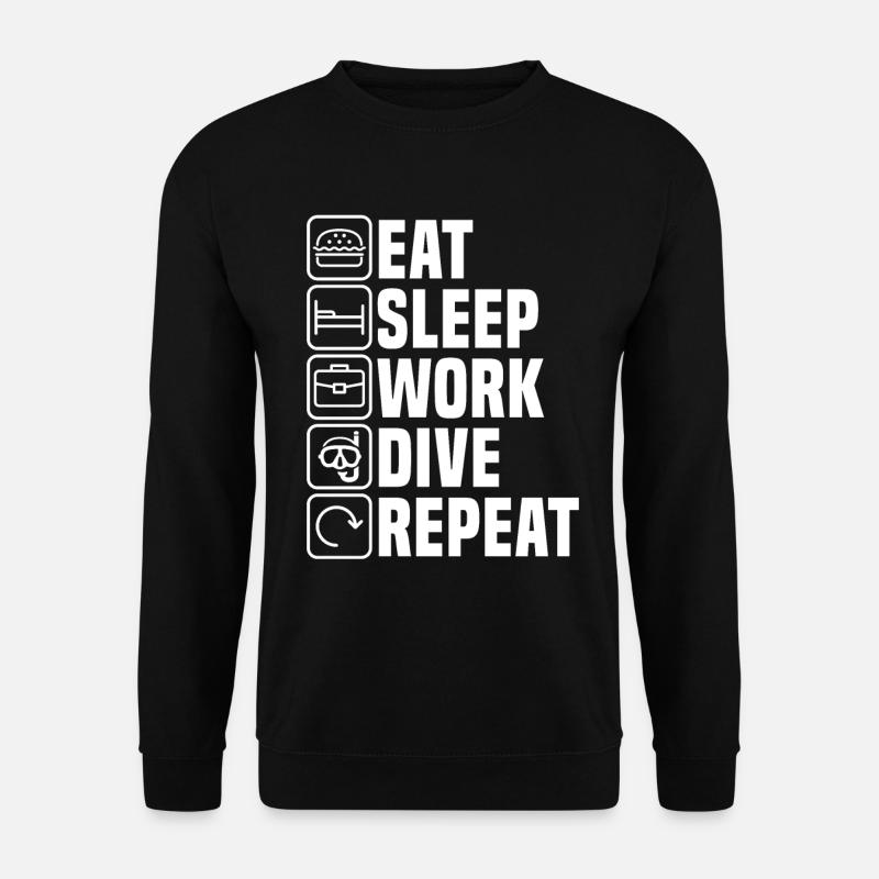 Diving Divers Food Sleeping - Unisex Sweatshirt - black