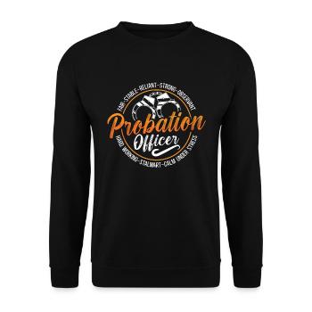 Agent de probation Gardien de prison Application de la loi - Sweat-shirt Unisexe - noir - Devant - Alina (178cm) & Michal (187cm)