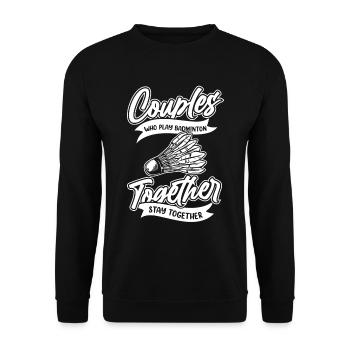 Badminton Federball - Unisex Sweatshirt - black - Front - Alina (178cm) & Michal (187cm)