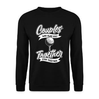 Golf Golfer Golfen - Unisex Pullover - Schwarz - Vorne - Alina (178cm) & Michal (187cm)