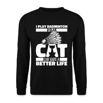 Badminton Federball - Unisex Pullover - Schwarz - Vorne - Alina (178cm) & Michal (187cm)