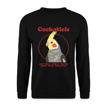 Cockatiels Bird Bird Owner Gift - Unisex Sweatshirt - black - Front - Alina (178cm) & Michal (187cm)