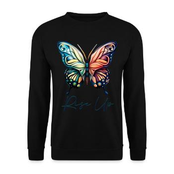 Butterfly - Unisex Pullover - Schwarz - Vorne - Alina (178cm) & Michal (187cm)