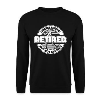 Cricket in retirement - Unisex Sweatshirt - black - Front - Alina (178cm) & Michal (187cm)