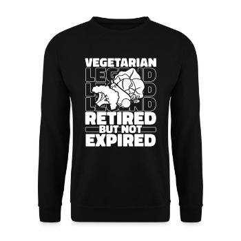 Vegetarian Retired Vegetarian - Unisex Sweatshirt - black - Front - Alina (178cm) & Michal (187cm)