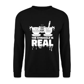 Painter Varnisher The Struggle Is Real - Unisex Sweatshirt - black - Front - Alina (178cm) & Michal (187cm)